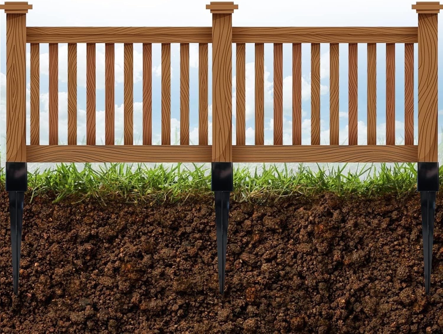 Fence Post Anchor Ground Spike 90x90mm 91cm Heavy Duty Pack