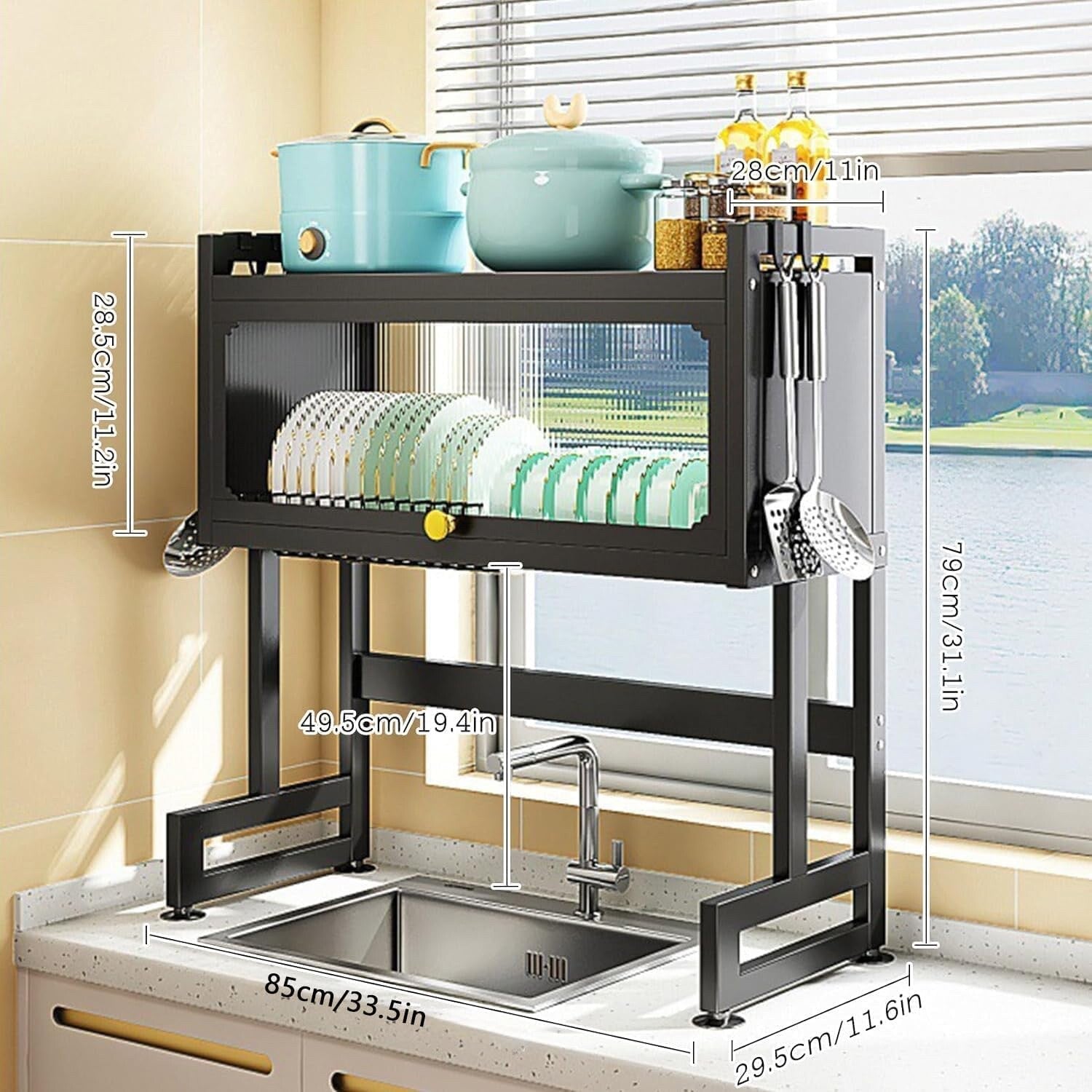 WUDLEP Over Sink Dish Drying Rack 3 Tier Large Drainer Rack