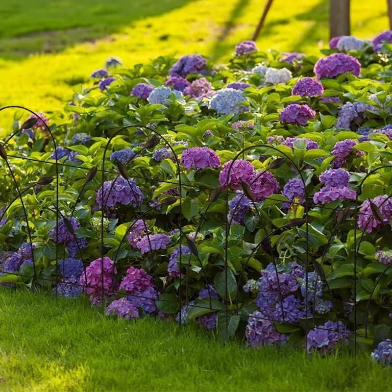 10 Panel Metal Garden Fence 82x50cm No Dig Rustproof Wrought Iron Border