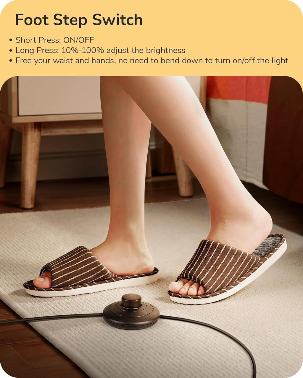 EDISHINE LED Floor Lamp 146cm Minimalist Dimmable Standing Lamp Black