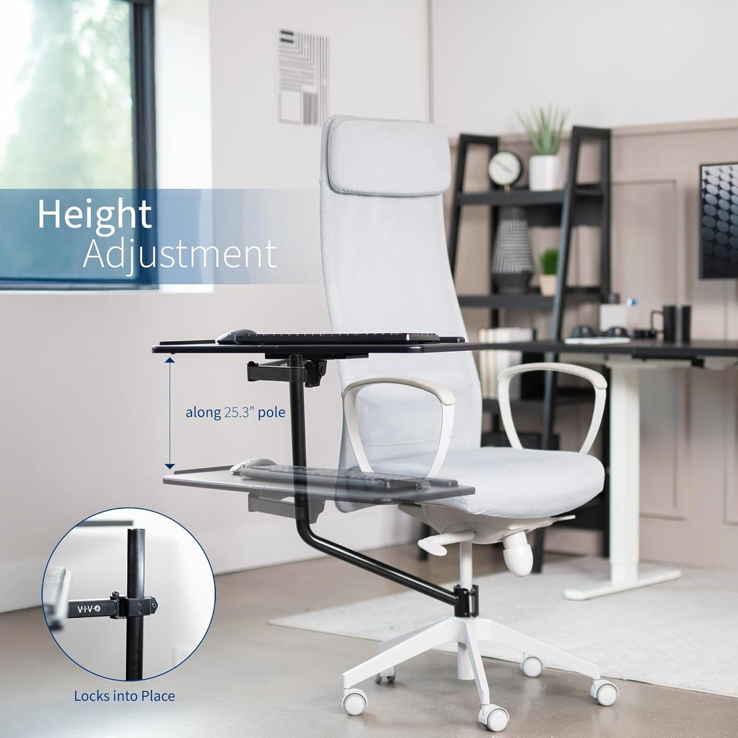 VIVO Office Chair Mounted 26 x 12 Inch Keyboard and Mouse Tray Ergonomic Tilt