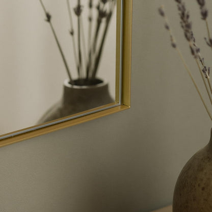 Arched Wall Mirror Gold 70x50cm Metal Frame Bathroom Hallway Bedroom Vanity
