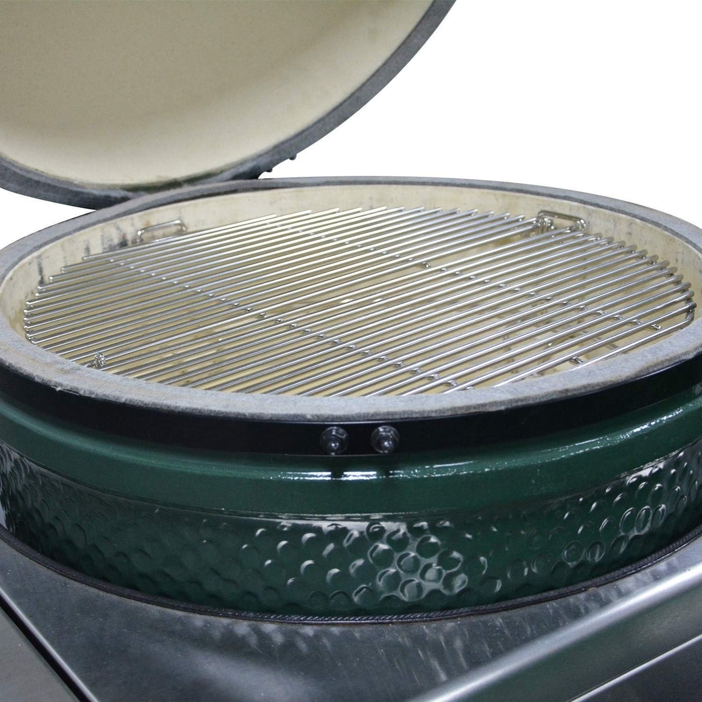 Ceramic Grill Cooking System Kit 2 Grates Rack Heat Deflectors Kamado Style Set