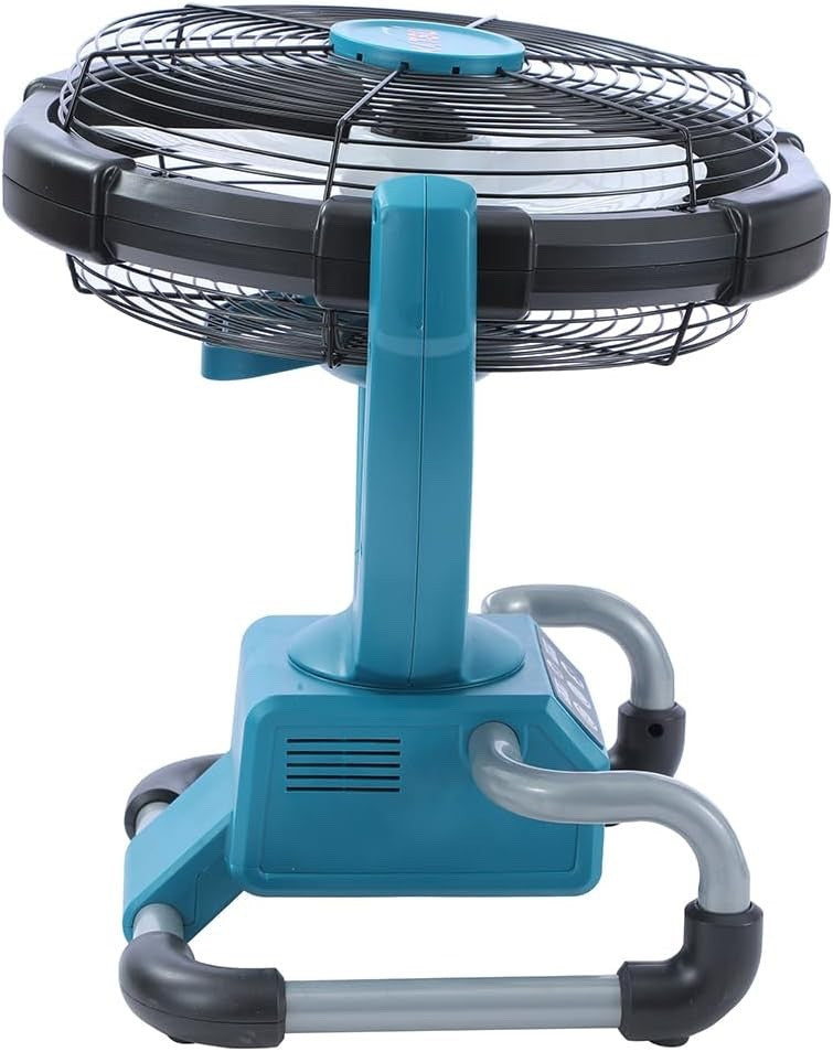 Jobsite Fan Cordless Portable 12 Inch 18V 21V AC DC 3 Speed Timer Blue Workshop