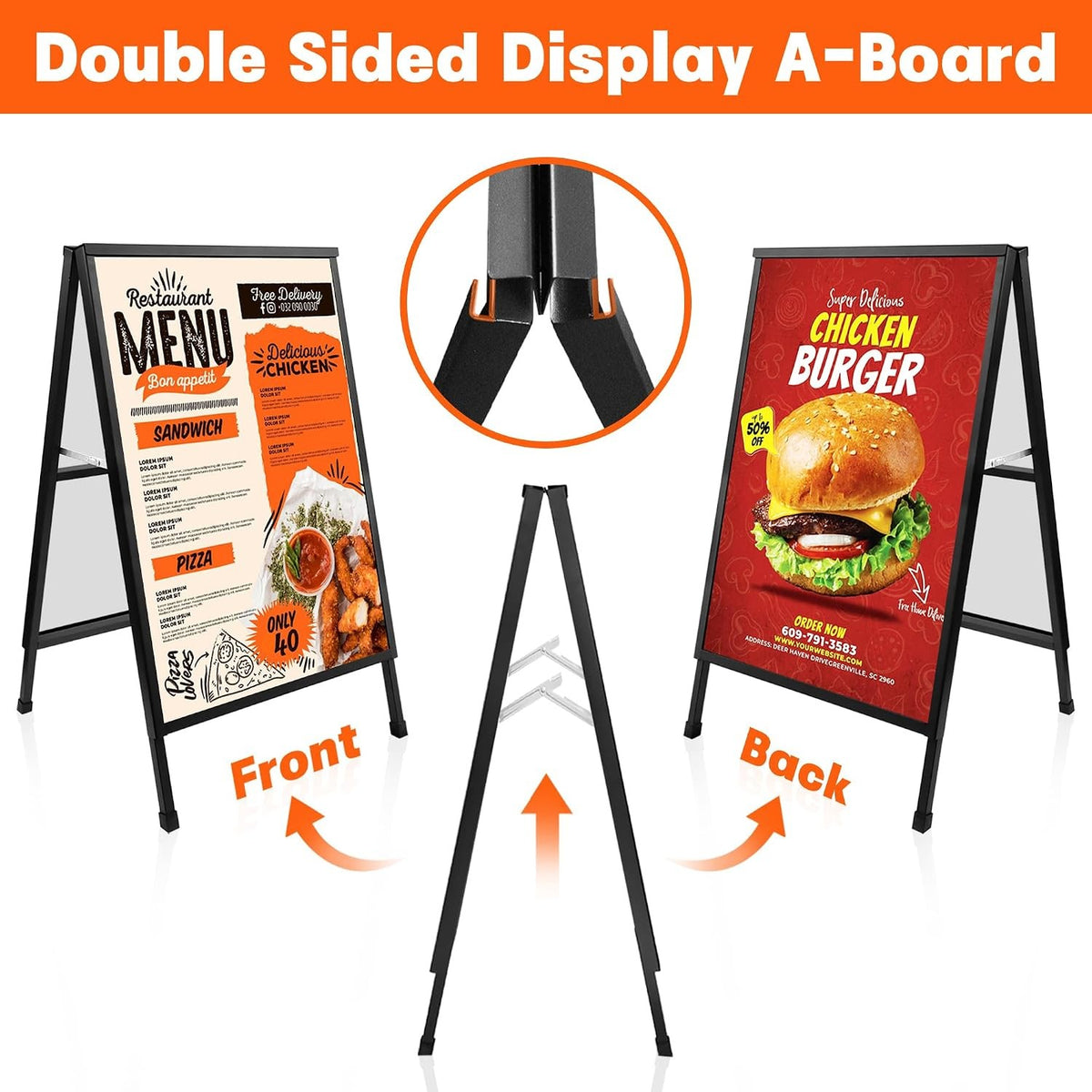 A1 Pavement Sign A Board Double Sided Poster Holder Outdoor Advertising Display