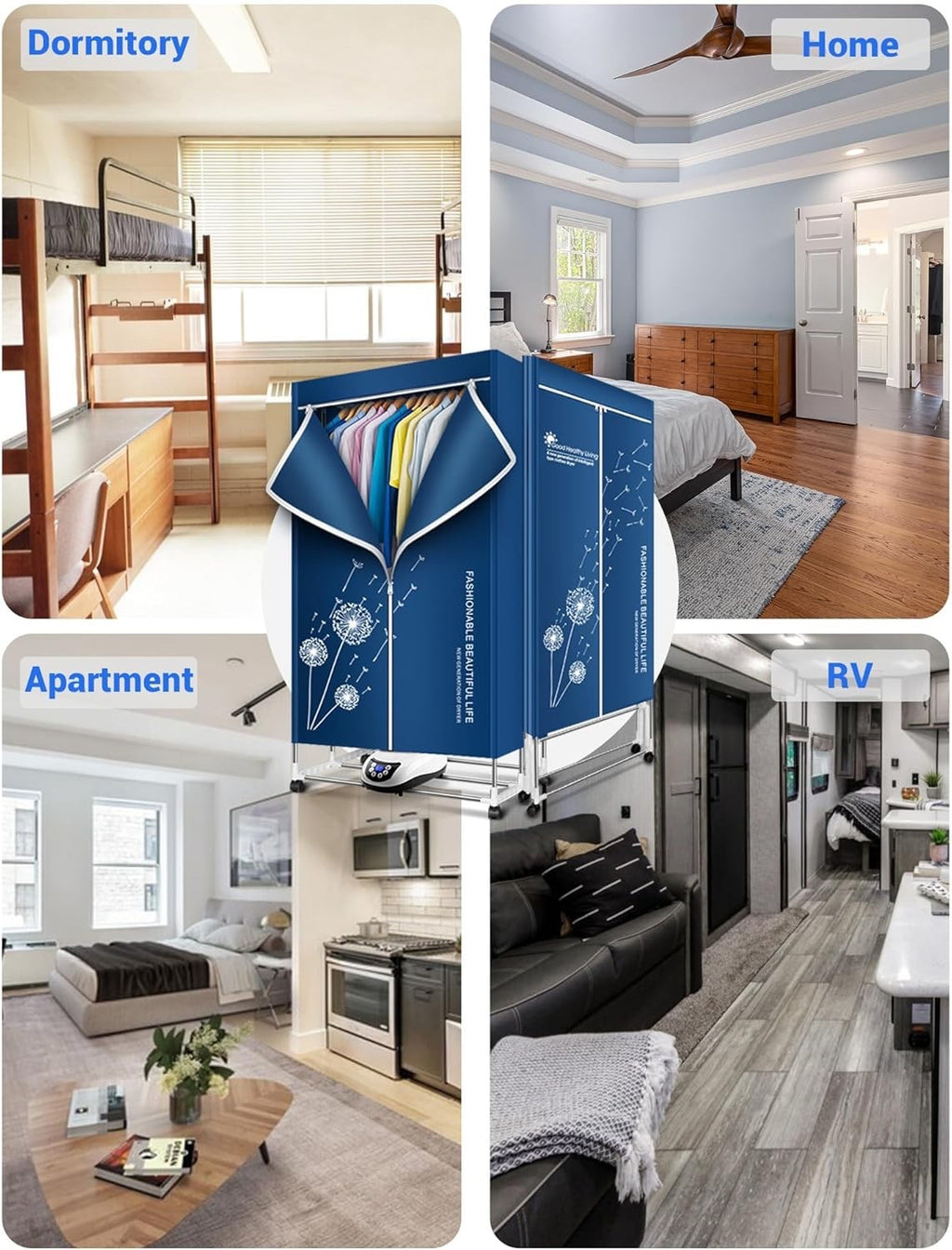 Heated Clothes Airer 1500W 2 Tier Electric Dryer with Remote Timer Indoor