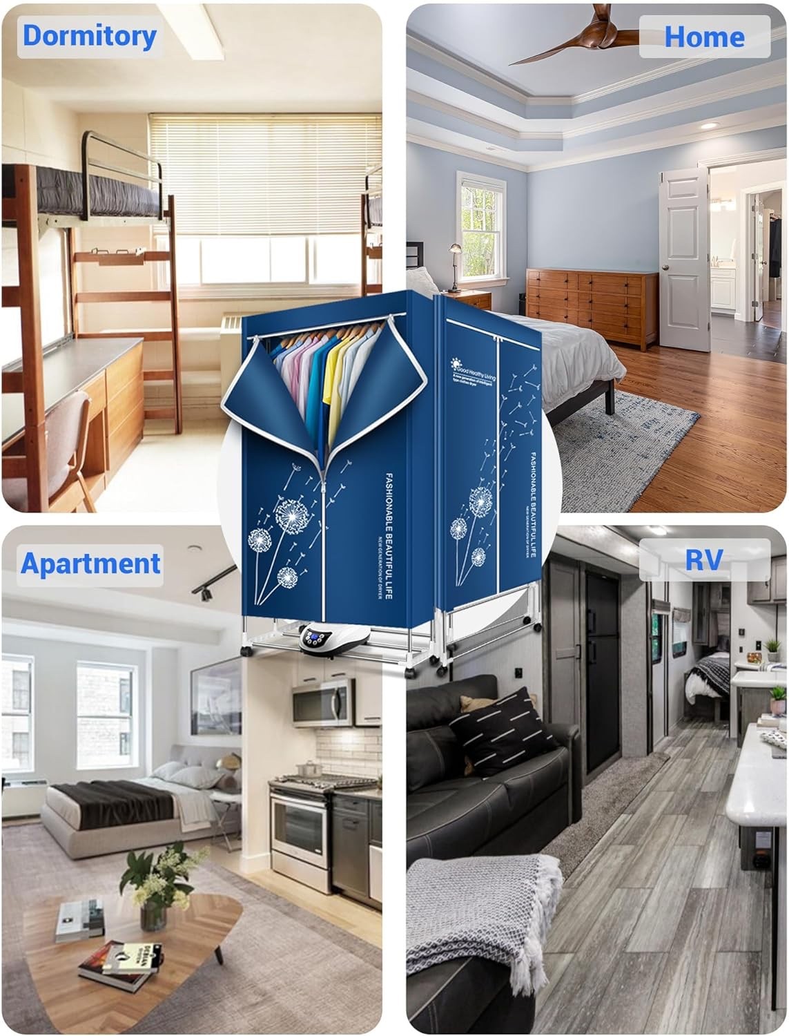 Heated Clothes Airer 1500W 2 Tier Electric Dryer with Remote Timer Indoor