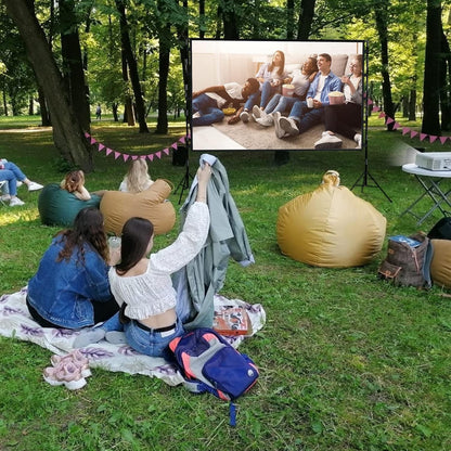 Projector Screen Stand 120 Inch 16:9 Portable 4K HD Tripod Outdoor Cinema Home T