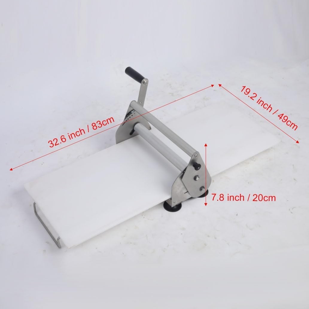 Dough Sheeter Manual Pastry Roller 12in Fondant Adjustable Thickness Machine