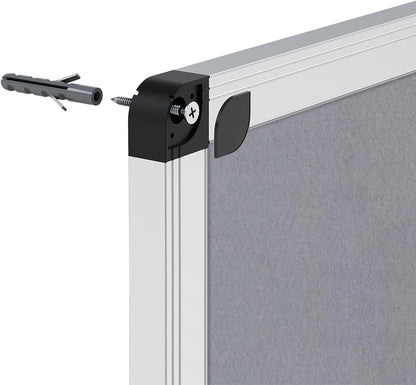 Viz-Pro Notice Board Grey 120x90cm Aluminium Frame Wall Mounted Bulletin Board