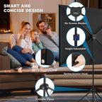 120" Projector Screen with Tripod 16:9 4K Portable Movie Screen Indoor Outdoor
