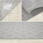 Outdoor Patio Rug 80x150cm Waterproof Garden Balcony Deck Mat Grey Large