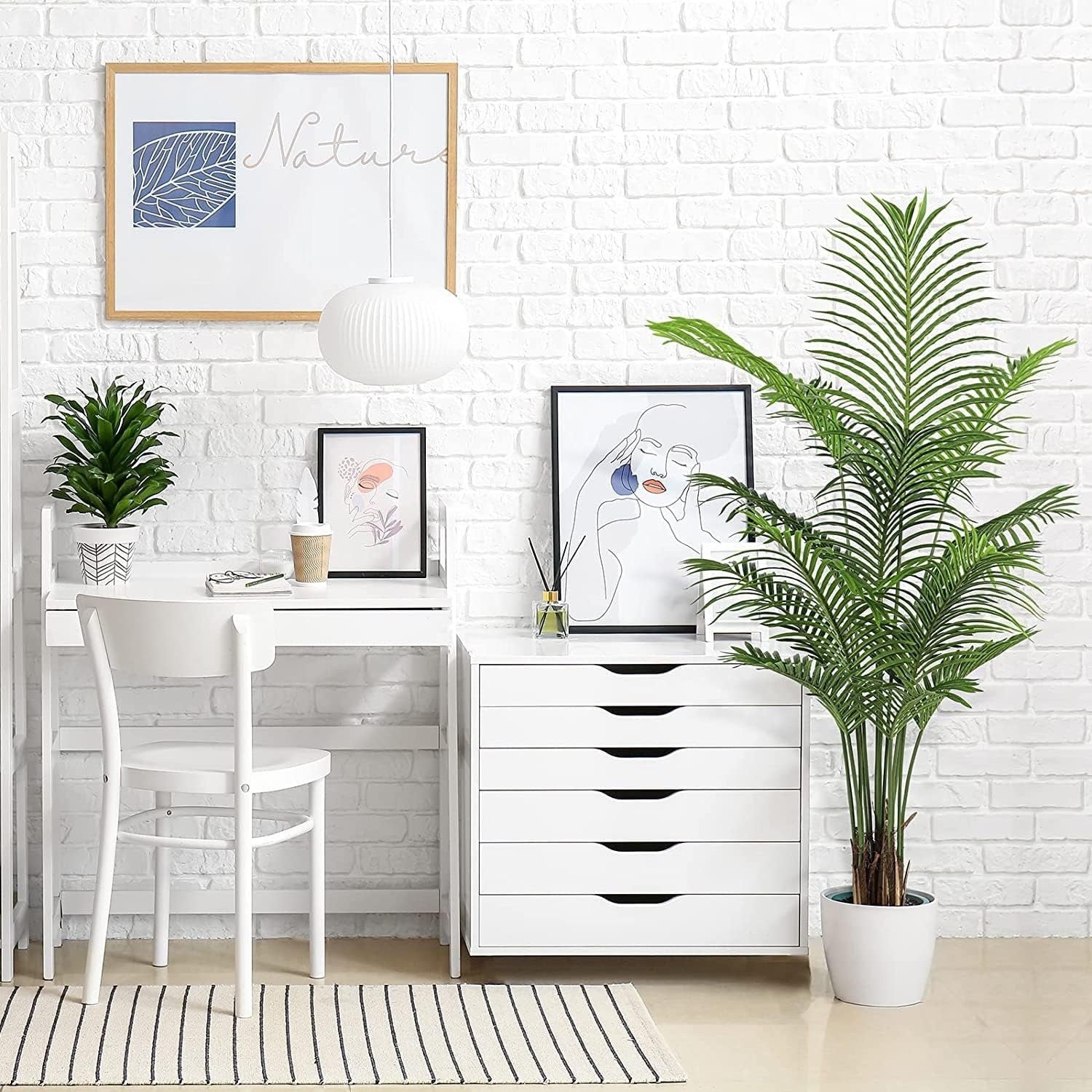 YOLEO 6FT Artificial Areca Palm Tree Faux Tropical Indoor Plant 185cm