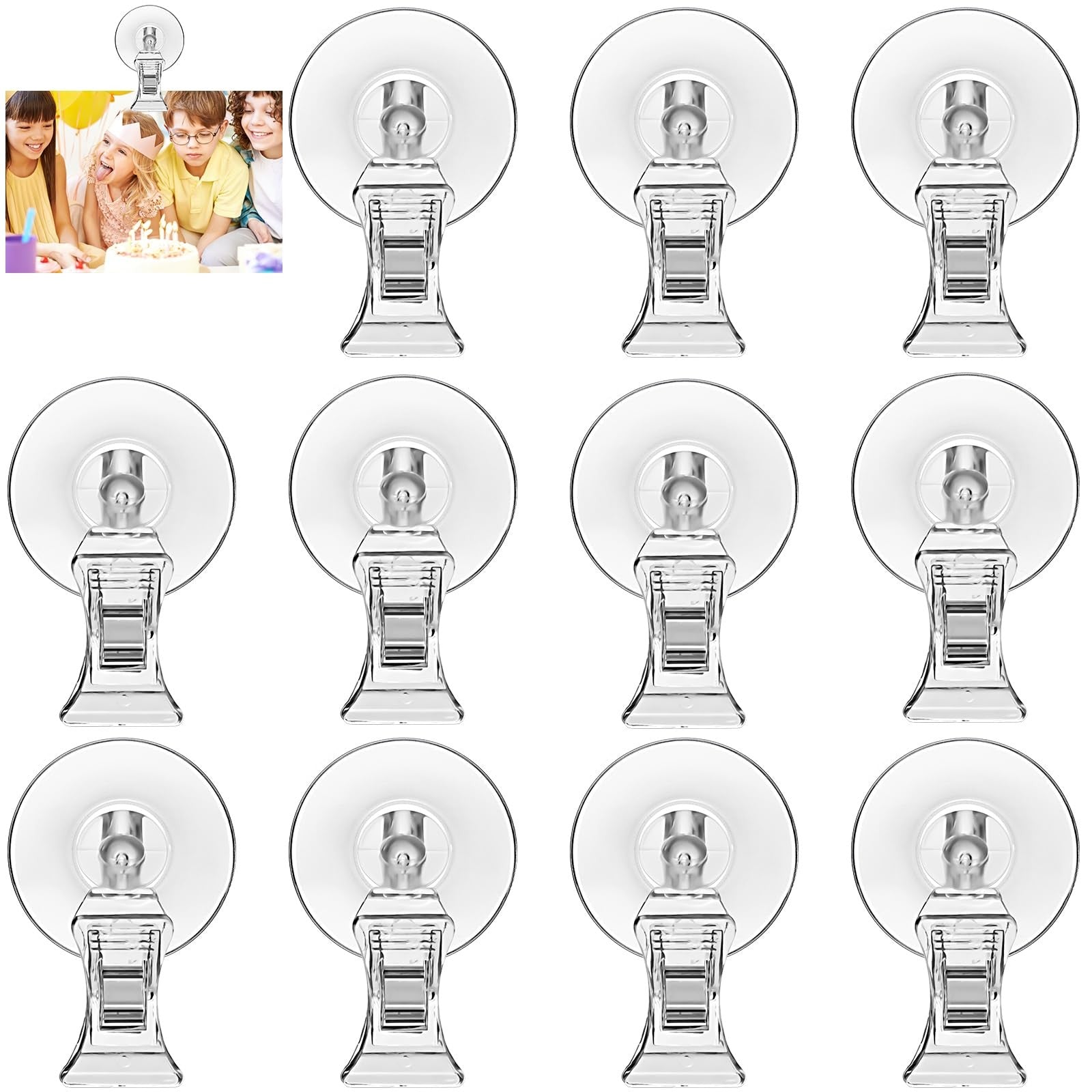 HavaCue Suction Cup ClipsTransparent Suction Cup Clip Windows Glass Wall 12pcs