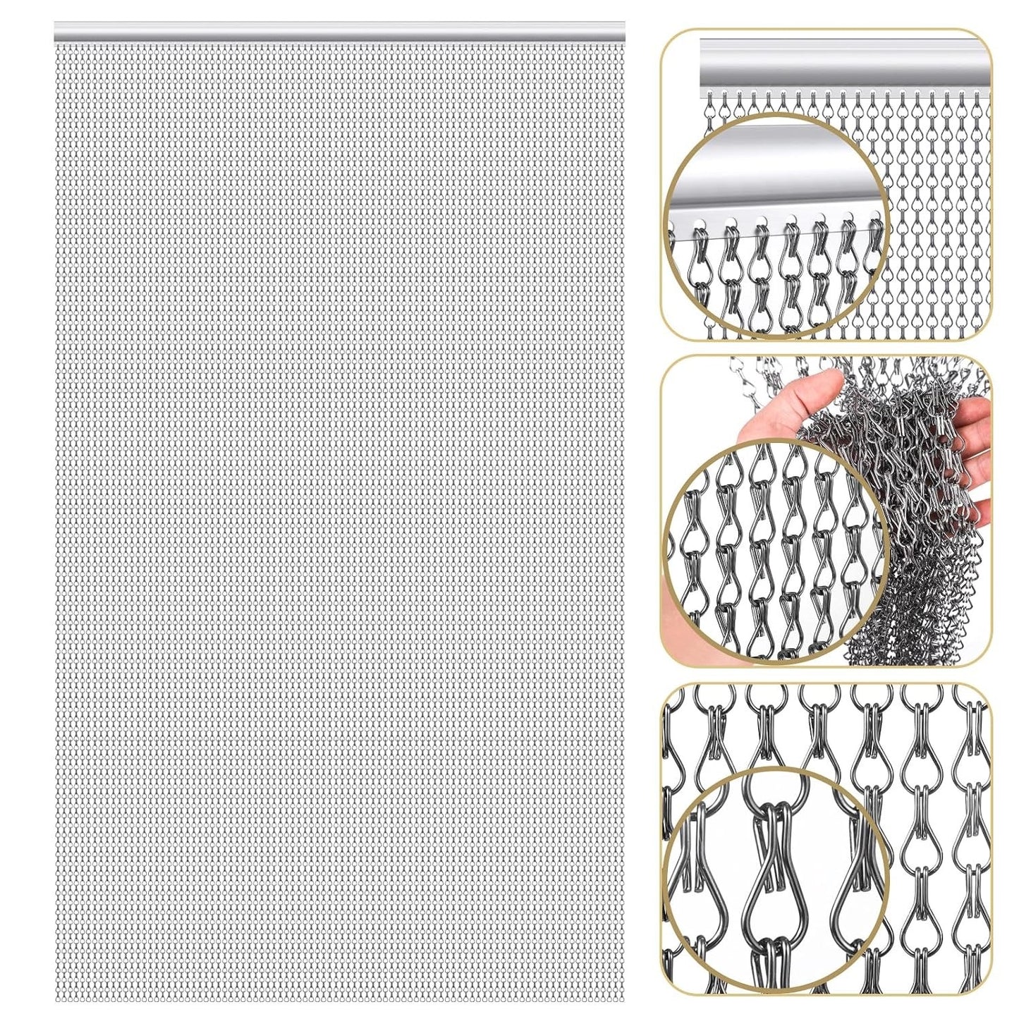 Aluminium Fly Screen Curtain Chain Door Insect Bug Pest Control Metal Hanging