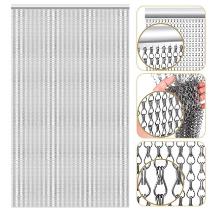 Aluminium Fly Screen Curtain Chain Door Insect Bug Pest Control Metal Hanging