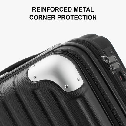 Carry On Suitcase Luggage 20 Inch Expandable Hardside TSA Lock Wheels Black