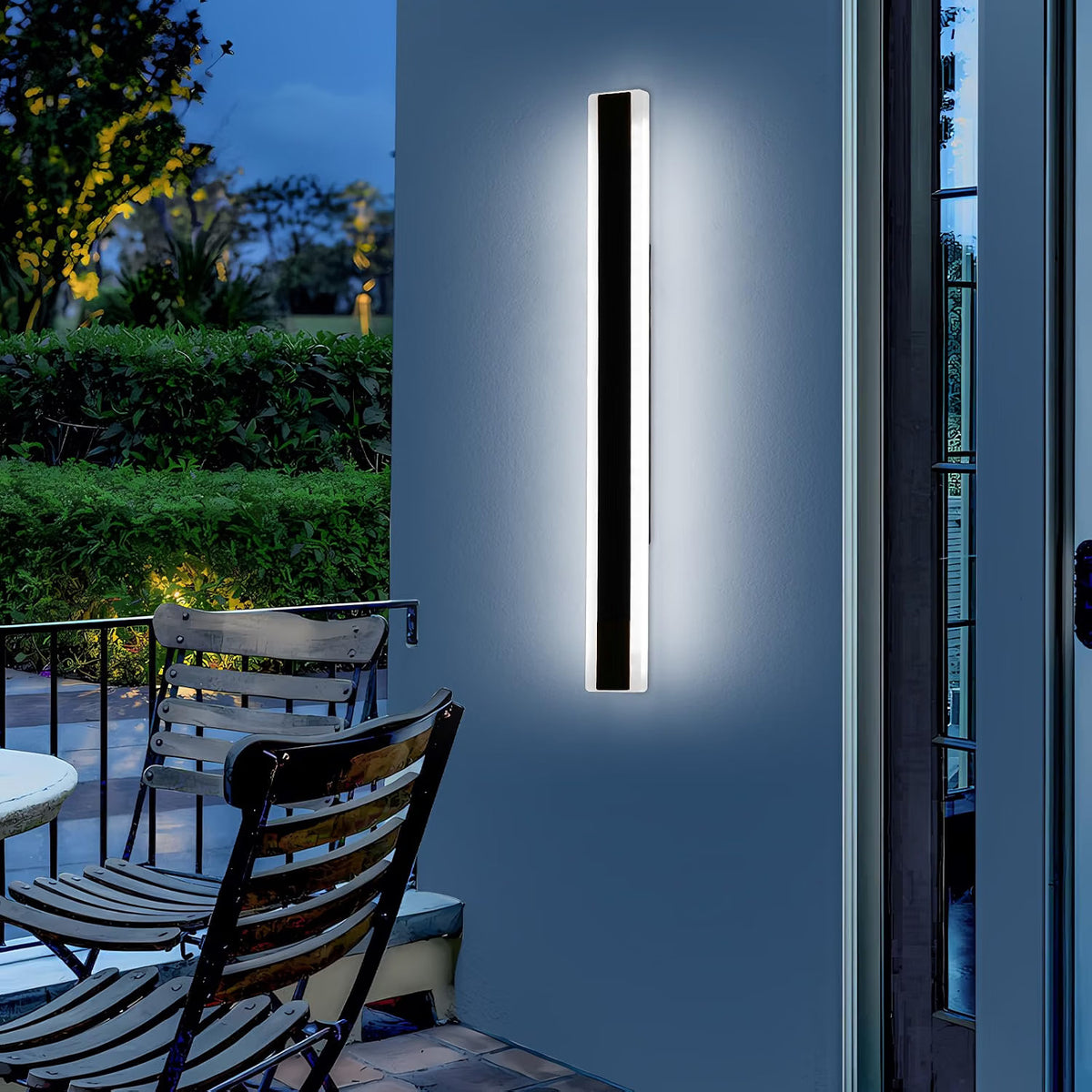 Outdoor Wall Light LED Vertical 100cm 32W 6500K Cool White IP65 Waterproof Black