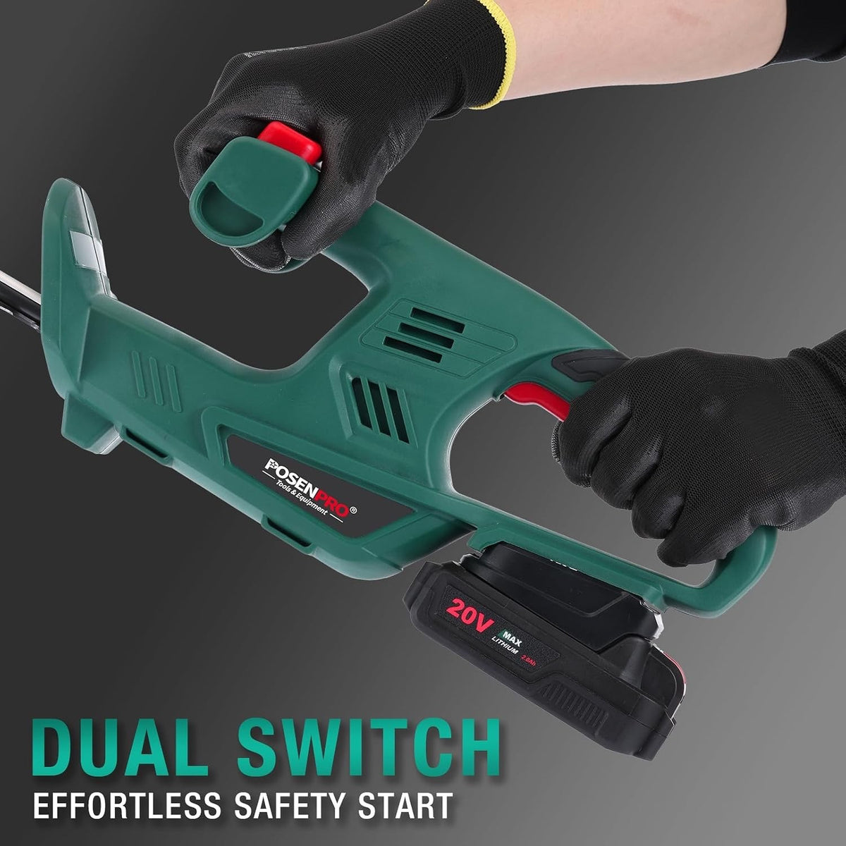 Cordless Hedge Trimmer Cutter 20V 45cm Dual Blade 2.0Ah Battery Garden 14mm