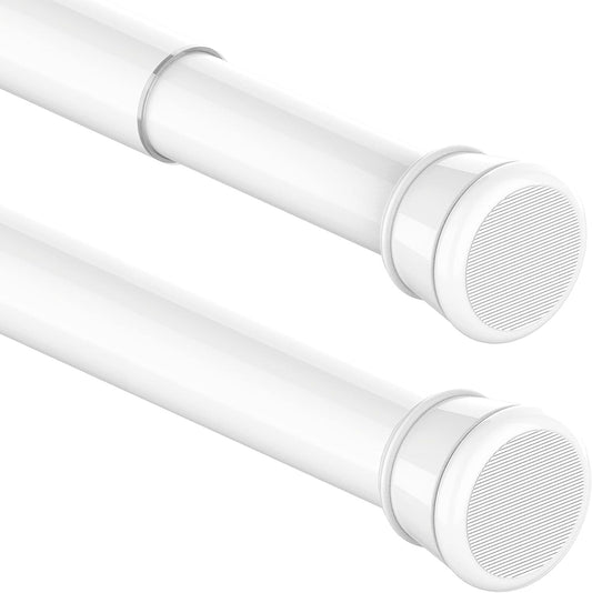 Tension Curtain Pole No Drill 115-410cm 32mm White Extra Long Shower Clothes