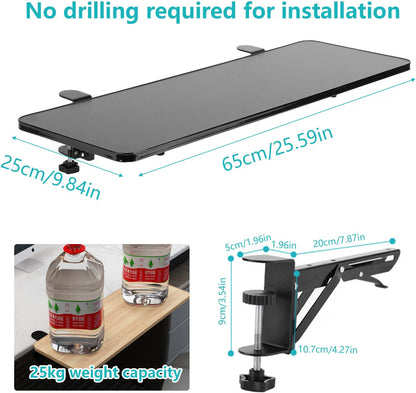 Desk Extender Tray Keyboard Armrest 65x25cm Foldable Clamp On Desk Shelf awagas