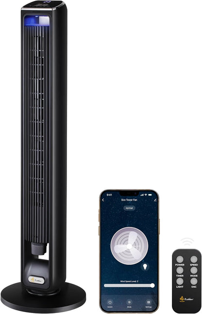 Smart Tower Fan 42in WiFi Alexa 12 Speed 4 Modes 120° Oscillation EcoNour