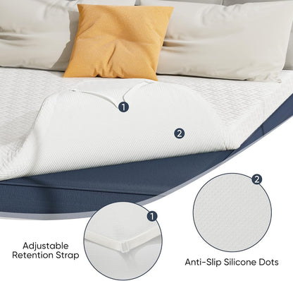Fijinhom 3 Inch Memory Foam Mattress Topper King Bed Washable 150x200cm