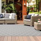 Outdoor Patio Rug 80x150cm Waterproof Garden Balcony Deck Mat Grey Large