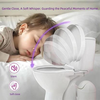 Round Toilet Seat Replacement Soft Close White Top Fix Quick Release 44x39cm WC