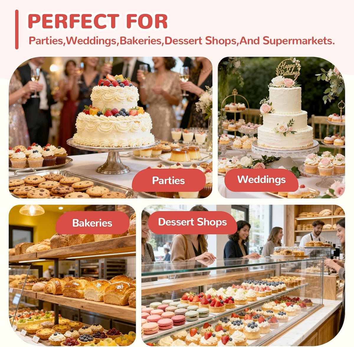 Macaron Display Stand Acrylic Tray 6 Slot Clear 60 Cookie Cracker Dessert Holder