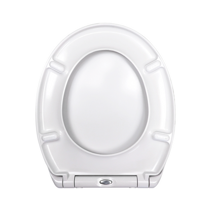 Oval Toilet Seat Duroplast Soft Close White Quick Release Easy Clean 44.5x37.5cm