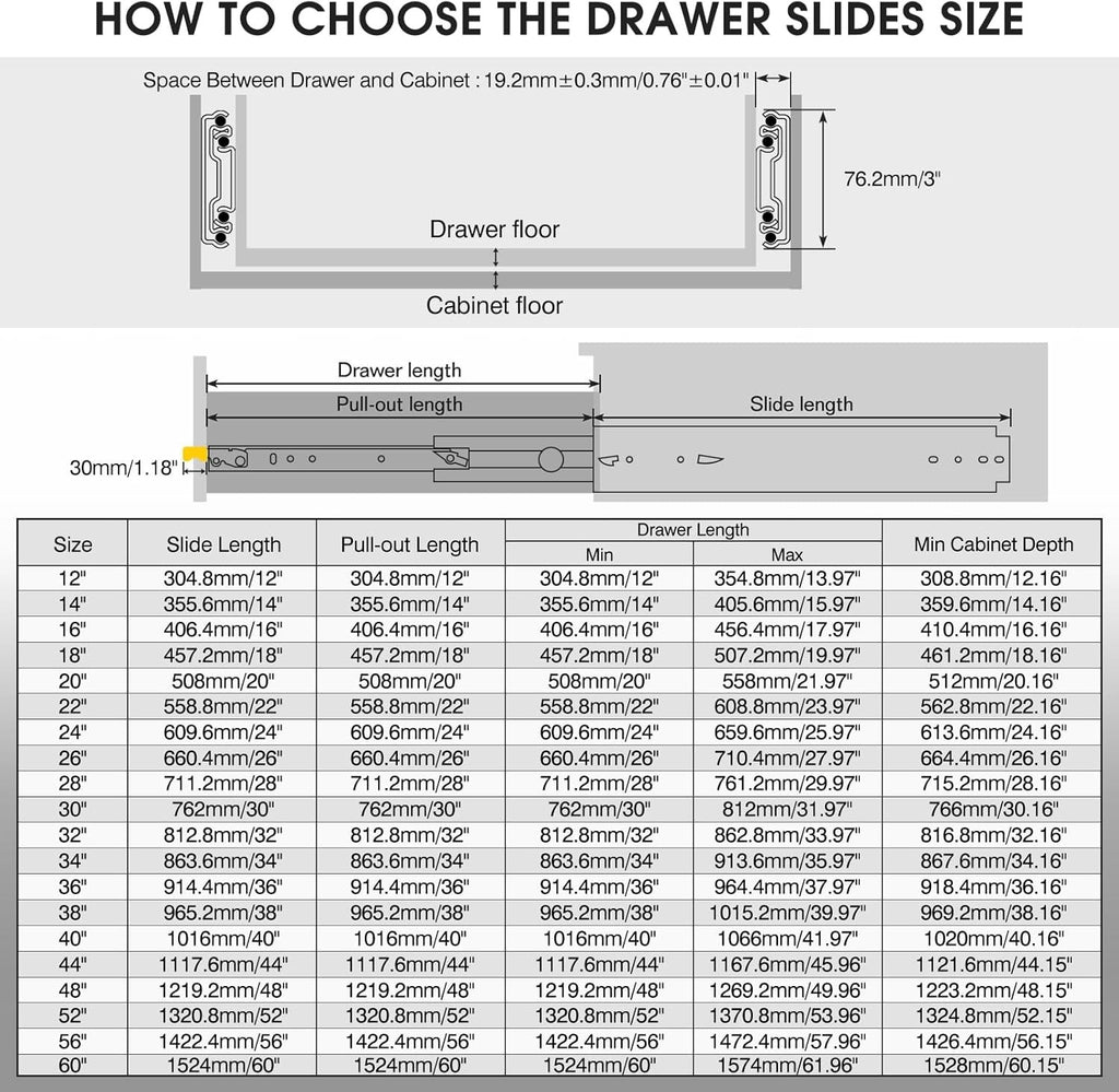Extra Heavy Duty Drawer Runners Locking Full Extension 220kg