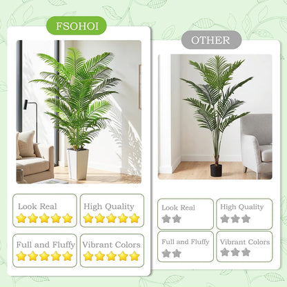 Artificial Palm Tree 180cm Tall Areca Fake Plant White Pot Indoor Home Decor