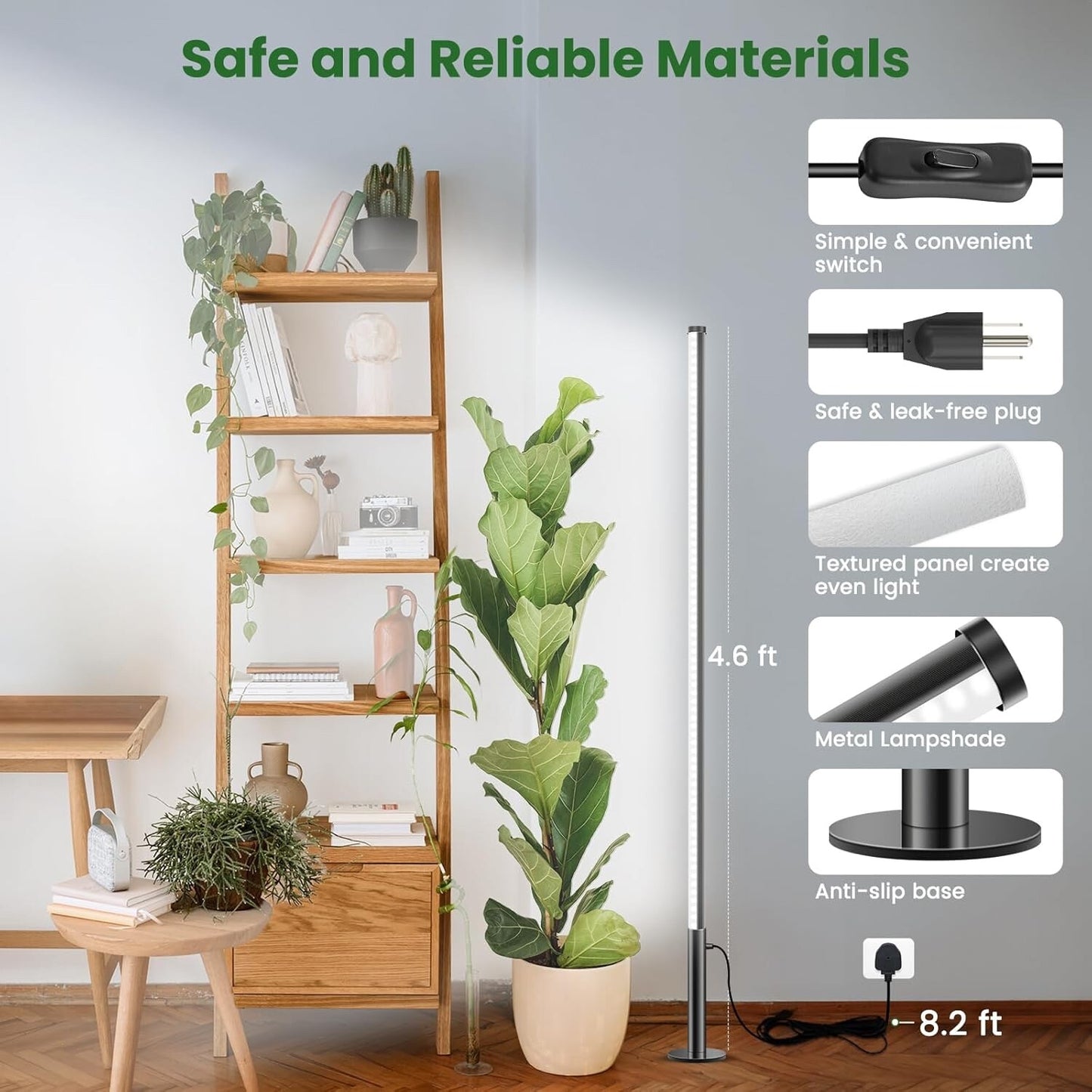 wolezek 216 LEDs Grow Lights for Indoor Plants, 4/4.6ft Height Standing