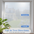 Lifetree Frosted Stripe Window Film Static Cling Privacy UV 90 x 400 cm