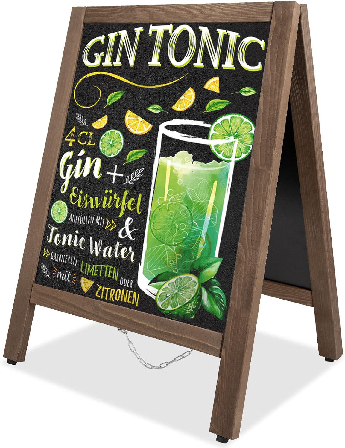 A-Board Chalkboard 43x65cm Double Sided Magnetic Wooden Pavement Sign VAIIGO