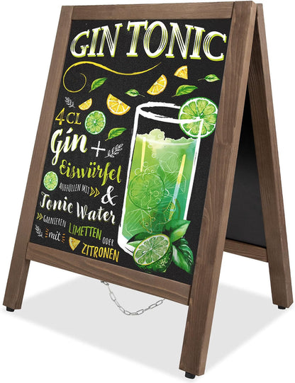 A-Board Chalkboard 43x65cm Double Sided Magnetic Wooden Pavement Sign VAIIGO