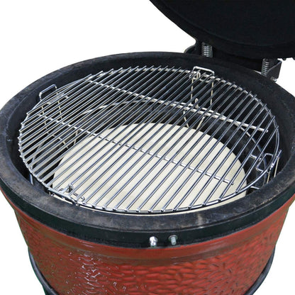 Ceramic Grill Cooking System Kit 2 Grates Rack Heat Deflectors Kamado Style Set