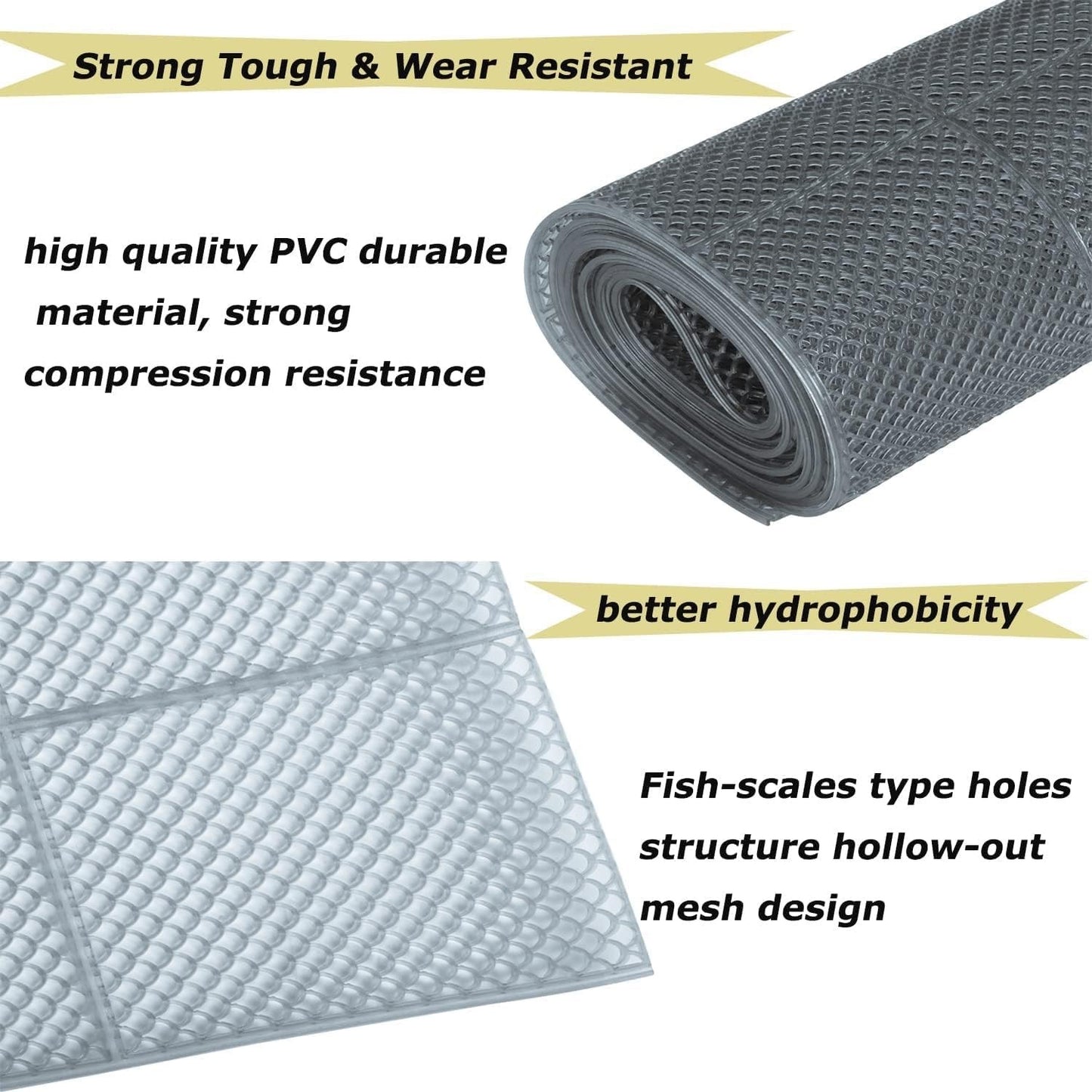petour Drainage Non Slip Mat 500 X 90cm Commercial Waterproof Floor Mat 5.5mm