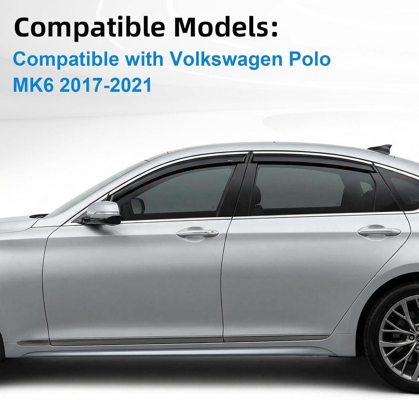 Wind Deflectors Volkswagen Polo MK6 4PCS 2017-2021 Window Rain Guards Side Door