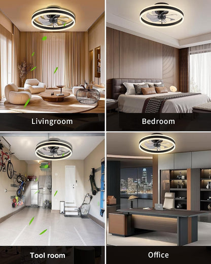 Ceiling Fan Light 60cm 6 Speed Remote Dimmable LED Reversible Quiet White Modern