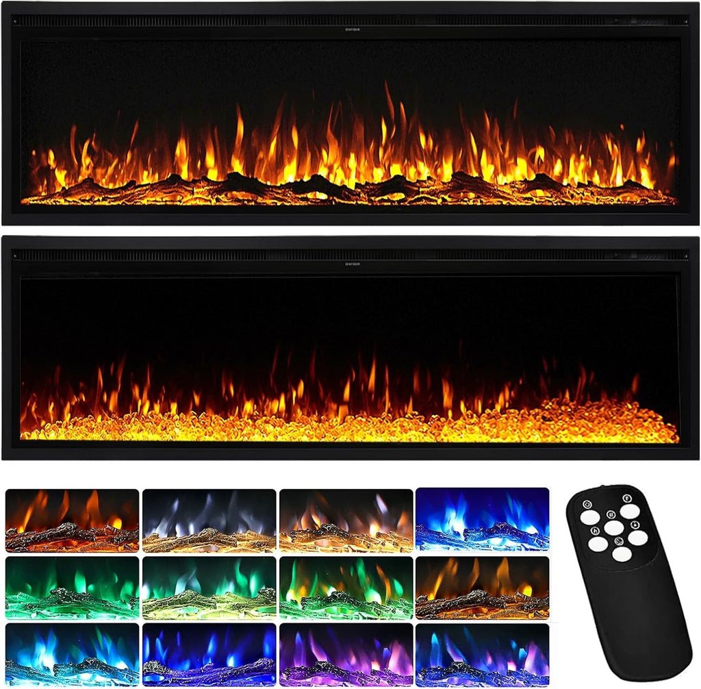 INMOZATA Electric Fire 42inch/107cm Wall Mounted/Recessed/Freestanding Electric