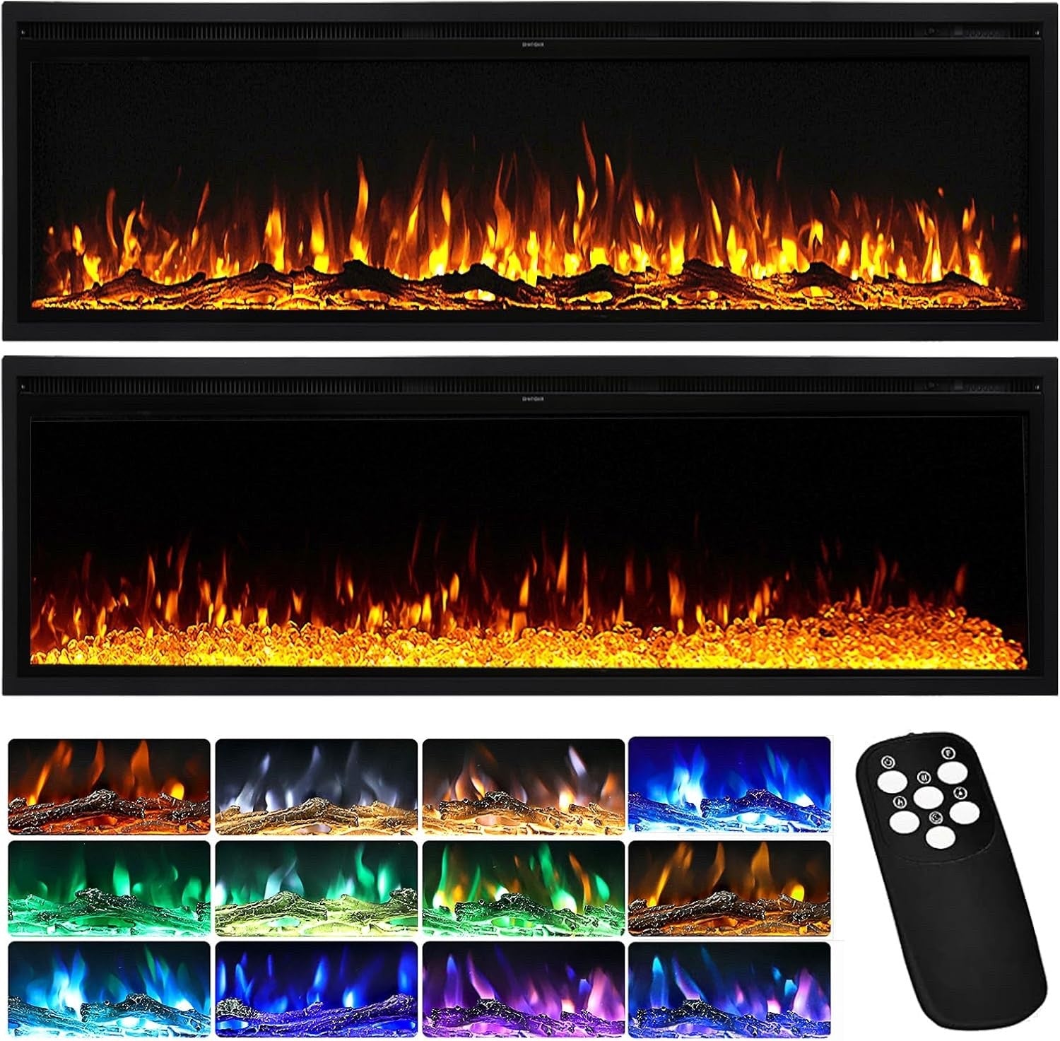 INMOZATA Electric Fire 42inch/107cm Wall Mounted/Recessed/Freestanding Electric