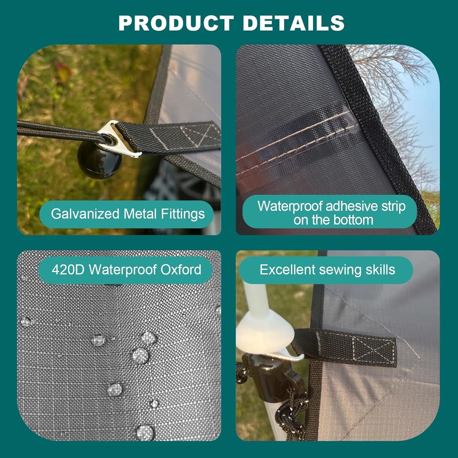 Car Awning Canopy Tent Universal SUV Van Campervan 410x240cm Waterproof Black