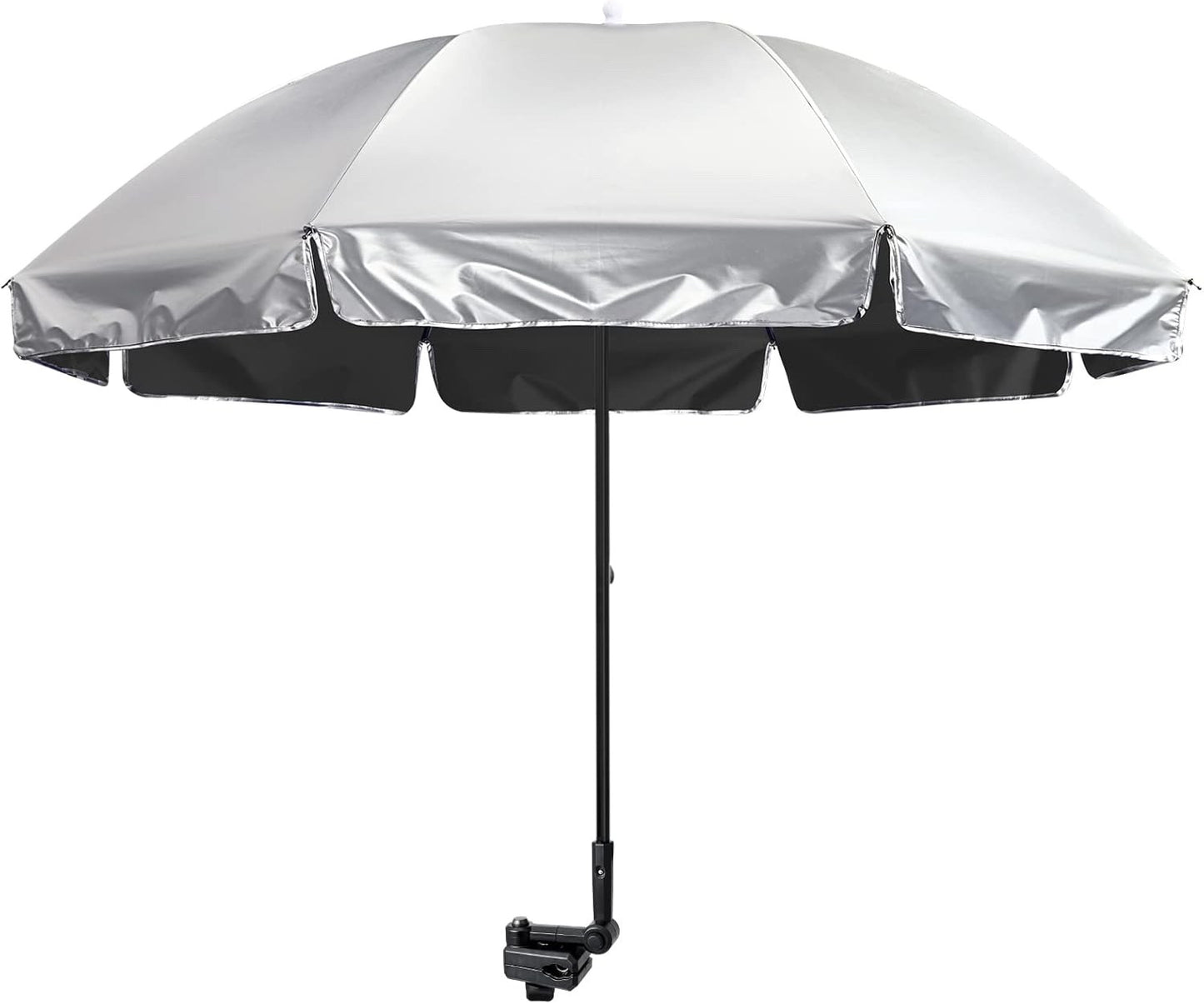 Clamp Umbrella Beach Chair UPF50 Adjustable Shade Stroller Wheelchair Parasol
