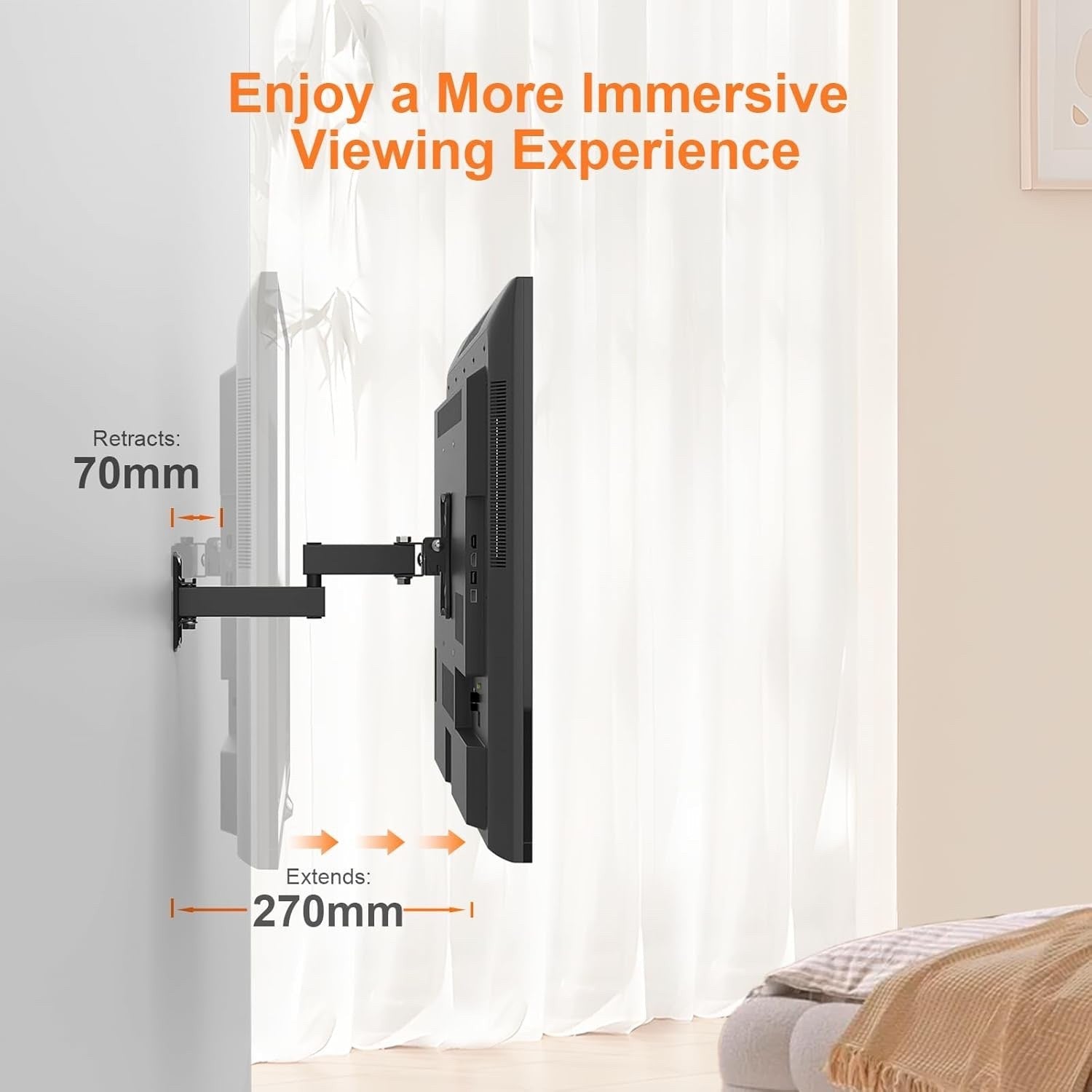GRIFEMA TV Wall Bracket for 10-27 inch TVs TV Wall Mount for Flat & Curved TVs