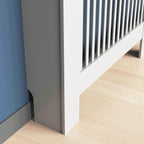 Tall White MDF Radiator Cover 100cm Internal Height Slatted Cabinet Shelf