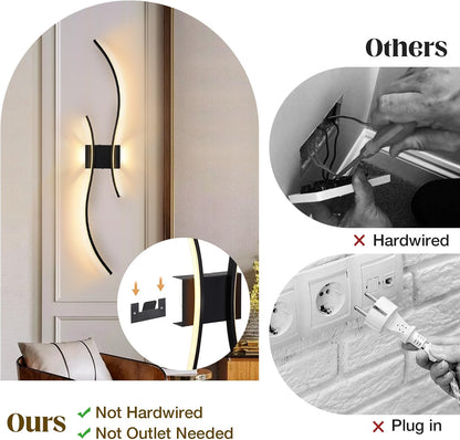Rechargeable Wall Sconce Lights 100cm Wireless Set of 2 Remote Control Dimmable