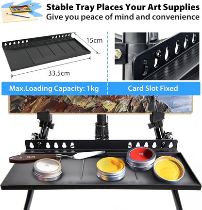 Artist Easel Tripod Stand 50-152cm Aluminium Painting Canvas Carry Bag Black