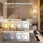 LED Floor Lamp Shelf Remote Dimmable USB Charging 3 Tier Grey Living Room